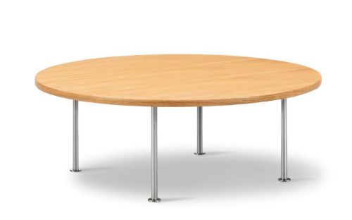 Fredericia Furniture Wegner Ox Table Ø: 100 cm H: 35 cm - Stål/Olieret Eg