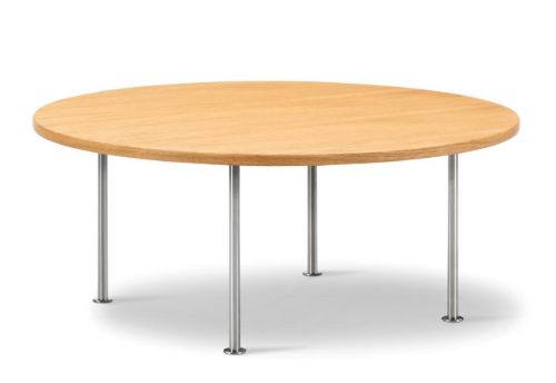 Fredericia Furniture Wegner Ox Table Ø: 100 cm H: 41 cm - Stål/Olieret Eg