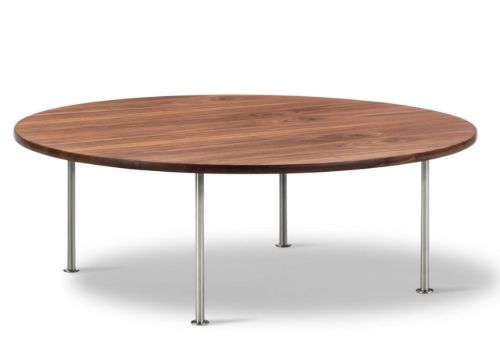 Fredericia Furniture Wegner Ox Table Ø: 120 cm H: 41 cm - Stål/Olieret Valnød