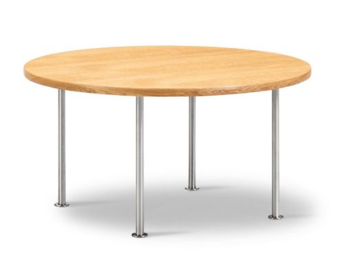 Fredericia Furniture Wegner Ox Table Ø: 80 cm H: 41 cm - Stål/Olieret Eg