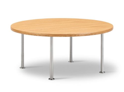 Fredericia Furniture Wegner Ox Table Ø: 80 cm H: 35 cm - Stål/Olieret Eg