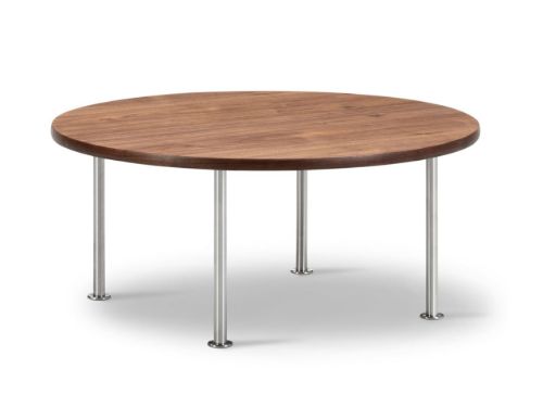 Fredericia Furniture Wegner Ox Table Ø: 80 cm H: 35 cm - Stål/Olieret Valnød