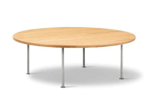 Fredericia Furniture Wegner Ox Table Ø: 120 cm H: 41 cm - Stål/Olieret Eg