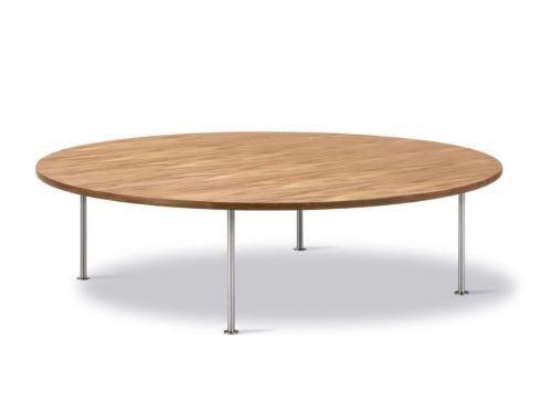 Fredericia Furniture Wegner Ox Table Ø: 150 cm H: 41 cm - Stål/Olieret Eg