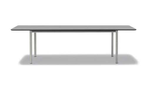 Fredericia Furniture 6632 Plan Table Extendable 100x260 cm - Sort Nanolaminat/Børstet Stål
