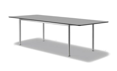Fredericia Furniture 6632 Plan Table Extendable 100x260 cm - Sort Nanolaminat/Børstet Stål
