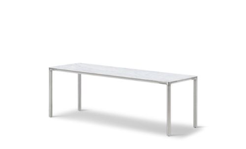 Fredericia Furniture 6615 Piloti Alu Sofabord 120x39x41 cm - White Carrara/Poleret Aluminium