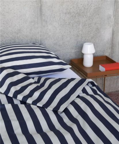 HAY Été Duvet Cover 200x200 cm - Midnight Blue and Light Grey