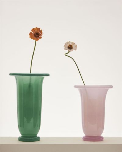 HAY Empire Vase Large H: 25 cm - Green/Dark Green 