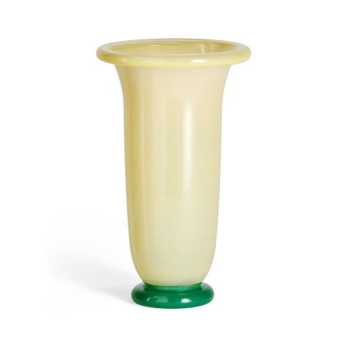 HAY Empire Vase Large H: 25 cm - Sand With Lemon/Green Base