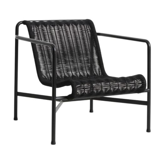 HAY Palissade Cord Lounge Chair Low H: 70 cm - Anthracite
