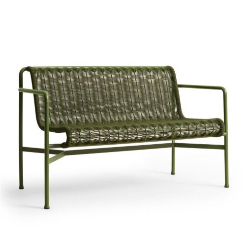 HAY Palissade Cord Dining Bench B: 128 cm - Olive