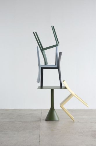 HAY Palissade Cone Table 65x65 cm - Olive