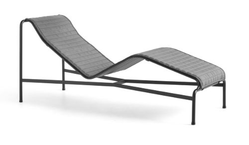 HAY Palissade Chaise Lounge Quilted Cushion 49,5x195 cm - Anthracite