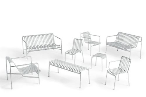 HAY Palissade Dining Bench Without Armrest L: 120 cm - HOT GALVANISED STEEL