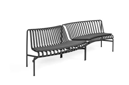 HAY Palissade Park Dining Bench Cushion In-Out / Set Of 2 L: 121,5/127 cm - Anthracite