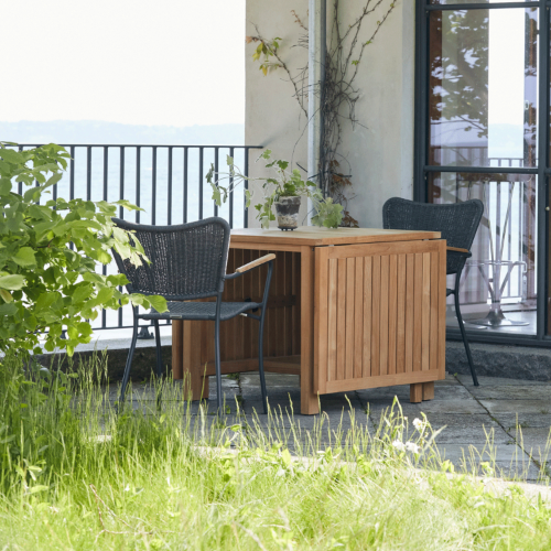 Mandalay Havemøbelsæt Cambridge Klapbord L: 200 cm og 2 Stk. Marguerit String Stole - Teak UDSOLGT FOR SÆSON 2026