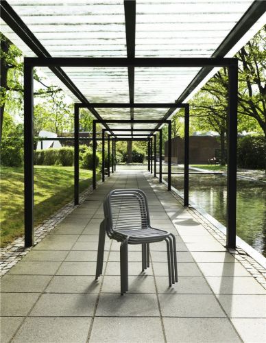 Normann Copenhagen Outdoor Vig Stol SH: 46 cm - Sort