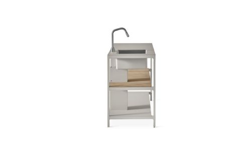 Vipp 742 Open-Air Outdoor Kitchen Unit w. Sink L: 154 cm - Teak/Aluminium
