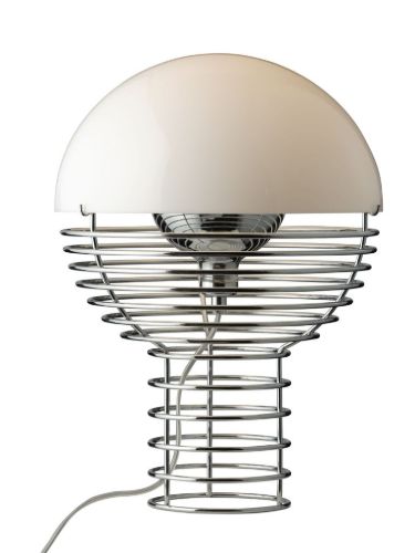 Verpan Wire Table Lamp Ø: 30 cm - Chrome/White