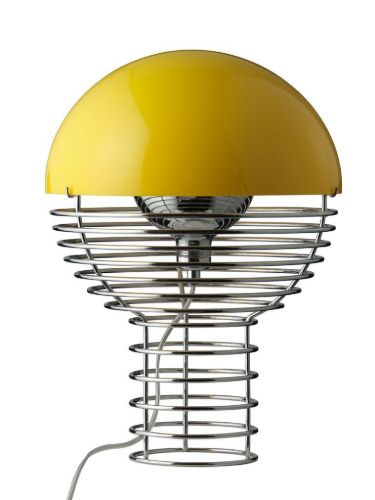 Verpan Wire Table Lamp Ø: 30 cm - Chrome/Yellow 