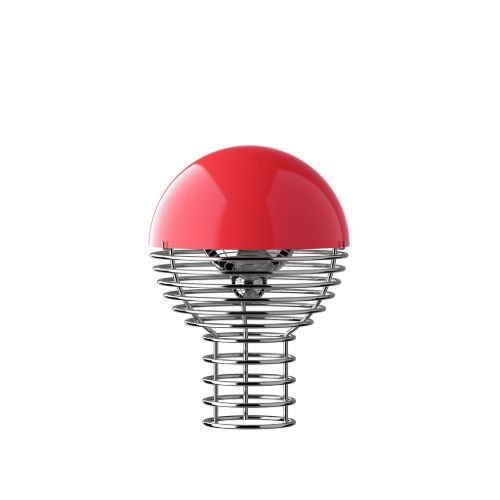 Verpan Wire Portable Lamp H: 25 cm - Aluminium/Rød