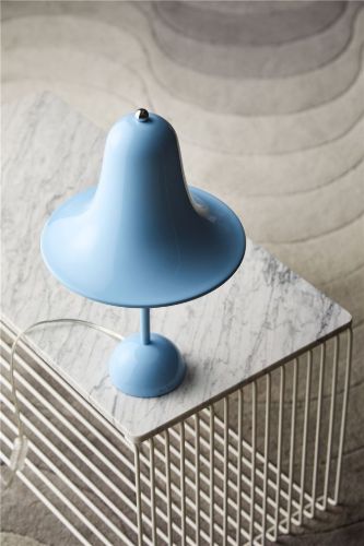 Verpan Pantop Ø23 Bordlampe H: 38cm - Light Blue/Glossy Airy Blue