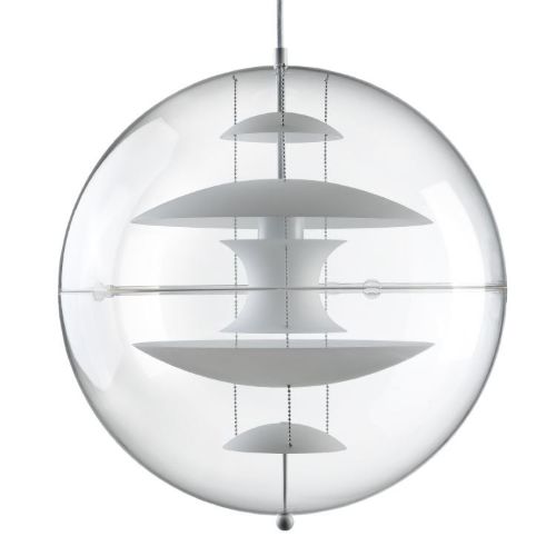 Verpan Verner Panton Globen Ø: 50 cm - Hvid/Glas