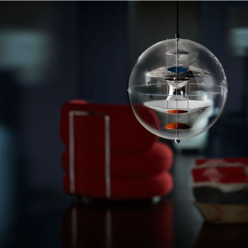 Verpan Verner Panton Globen Ø: 40 cm - Rød/Blå 