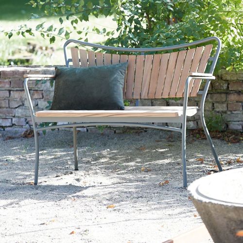 Mandalay Marguerit Havebænk L: 112 cm - Teak/Olivengrøn UDSOLGT FOR SÆSON 2026