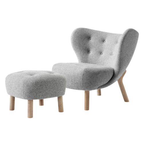 &Tradition Little Petra VB1 Lounge Chair & ATD1 Pouf - Oiled Oak/Hallingdal 130