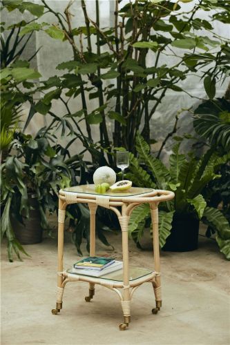 Nordal BALI Rullebord/Barbord 73 x 43 cm - Natur OUTLET