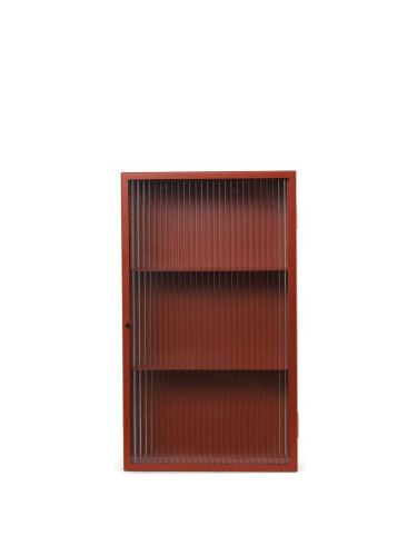 Ferm Living Haze Wall Cabinet 60x35 cm - Reeded Glass/Oxide Red