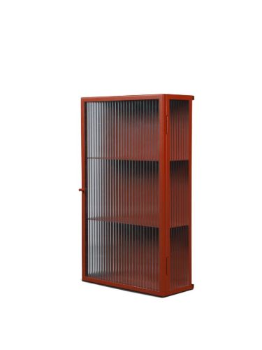 Ferm Living Haze Wall Cabinet 60x35 cm - Reeded Glass/Oxide Red
