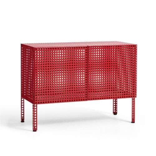 HAY Perforated Floor Cabinet Small 66,5x89 cm - Steel/Wine Red