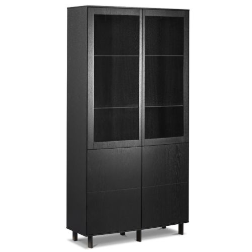 Skovby Vitrineskab SM410 H: 192 cm - Sort Lakeret Eg