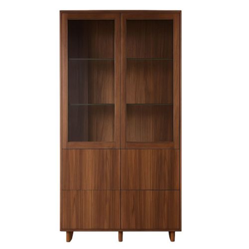 Skovby Vitrineskab SM410 H: 192 cm - Lakeret Valnød 