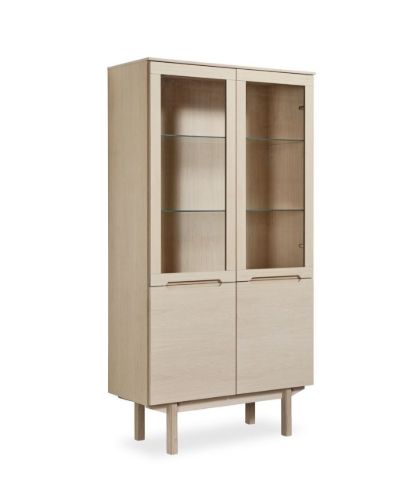 Skovby Vitrineskab SM307 98 x 182 cm - Lakeret Eg
