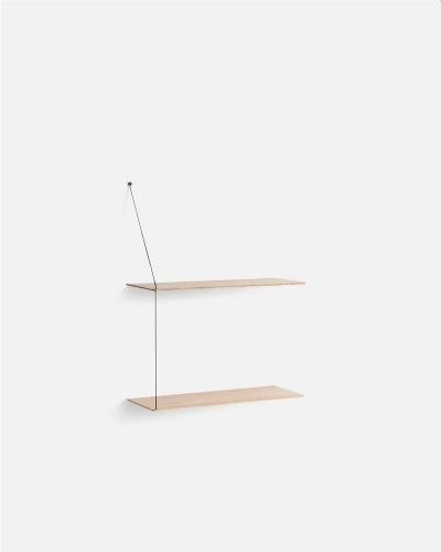 Woud Stedge Shelf 2.0 L: 60 cm - White Pigmented Lacquered Oak