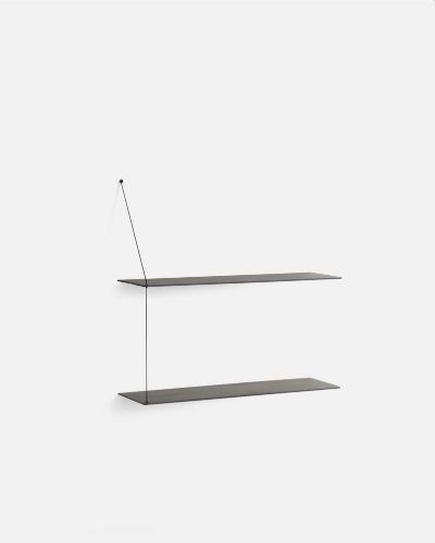 Woud Stedge Shelf 2.0 L: 80 cm - Black Painted Oak