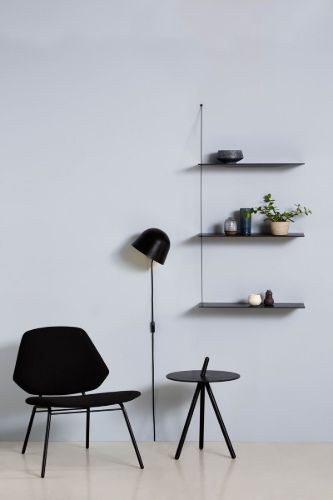 Woud Stedge Shelf 2.0 L: 60 cm - Black Painted Oak