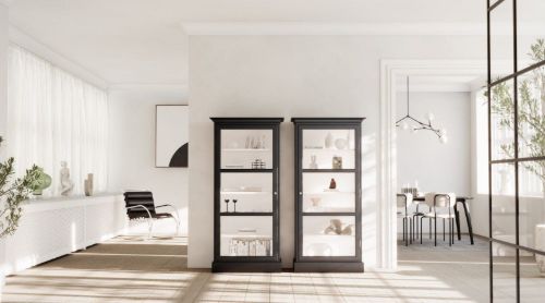Lindebjerg Design Classic V3 Vitrineskab Venstrehængt Dør 80x170 cm - Black