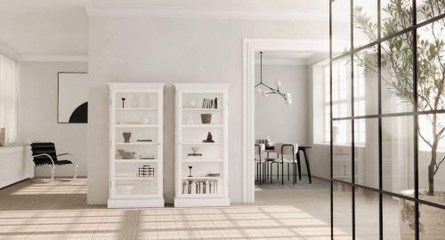 Lindebjerg Design Classic V3 Vitrineskab Venstrehængt Dør 80x170 cm - White