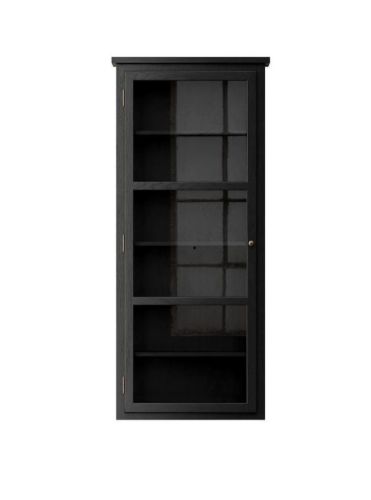 Lindebjerg Design Dark Oak N4 Vitrineskab Venstrehængt Dør 70x170 cm - Sortbejdset Eg