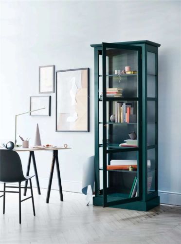 Lindebjerg Design Color N1 Vitrineskab Venstrehængt Dør 70x210 cm - Green