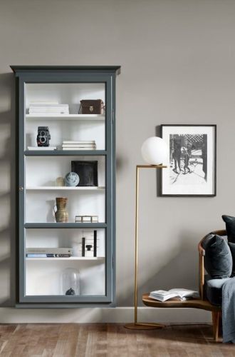 Lindebjerg Design Classic V4 Vitrineskab Venstrehængt Dør 70x170 cm - Anthracite