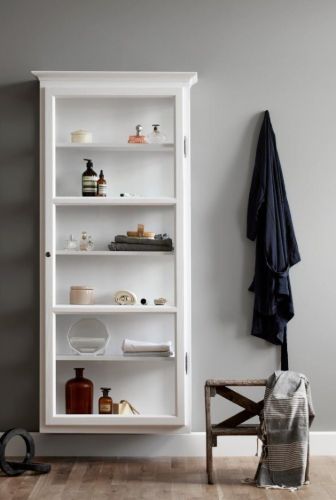 Lindebjerg Design Classic V4 Vitrineskab Venstrehængt Dør 70x170 cm - White
