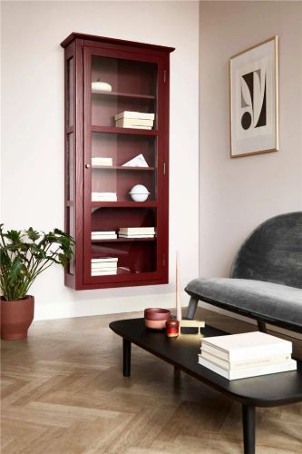 Lindebjerg Design Color N4 Vitrineskab Venstrehængt Dør 80x170 cm - Red