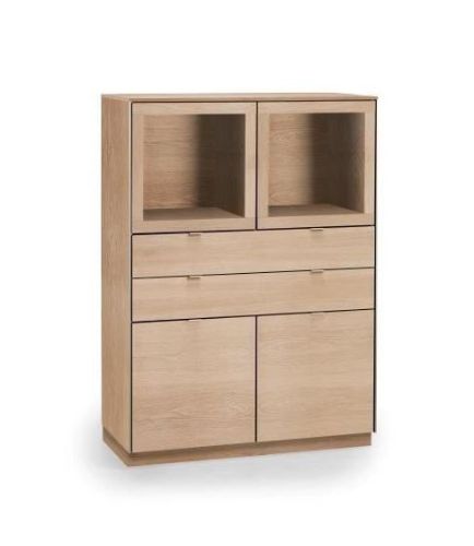 Skovby SM923 Vitrineskab 98 x 136 cm - Hvidolieret Eg