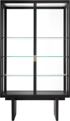 GUBI Private Vitrine H: 191 cm - Brown/Black Stained Oak/Transparent Glass